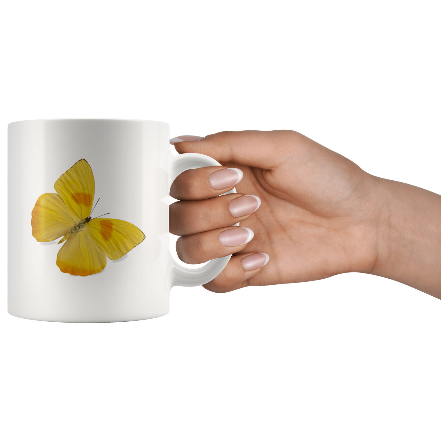 YELLOW BUTTERFLY - WHITE MUG