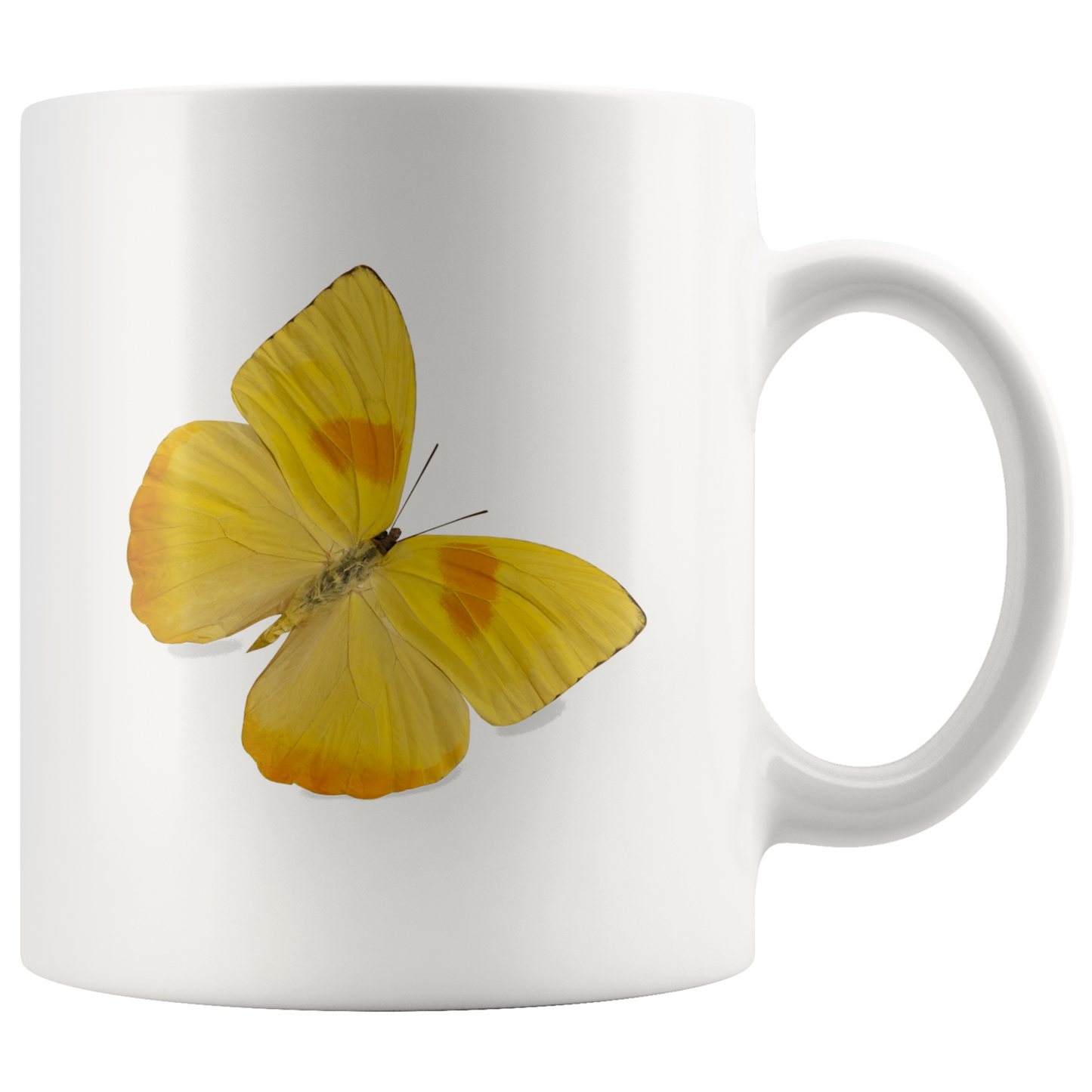 YELLOW BUTTERFLY - WHITE MUG
