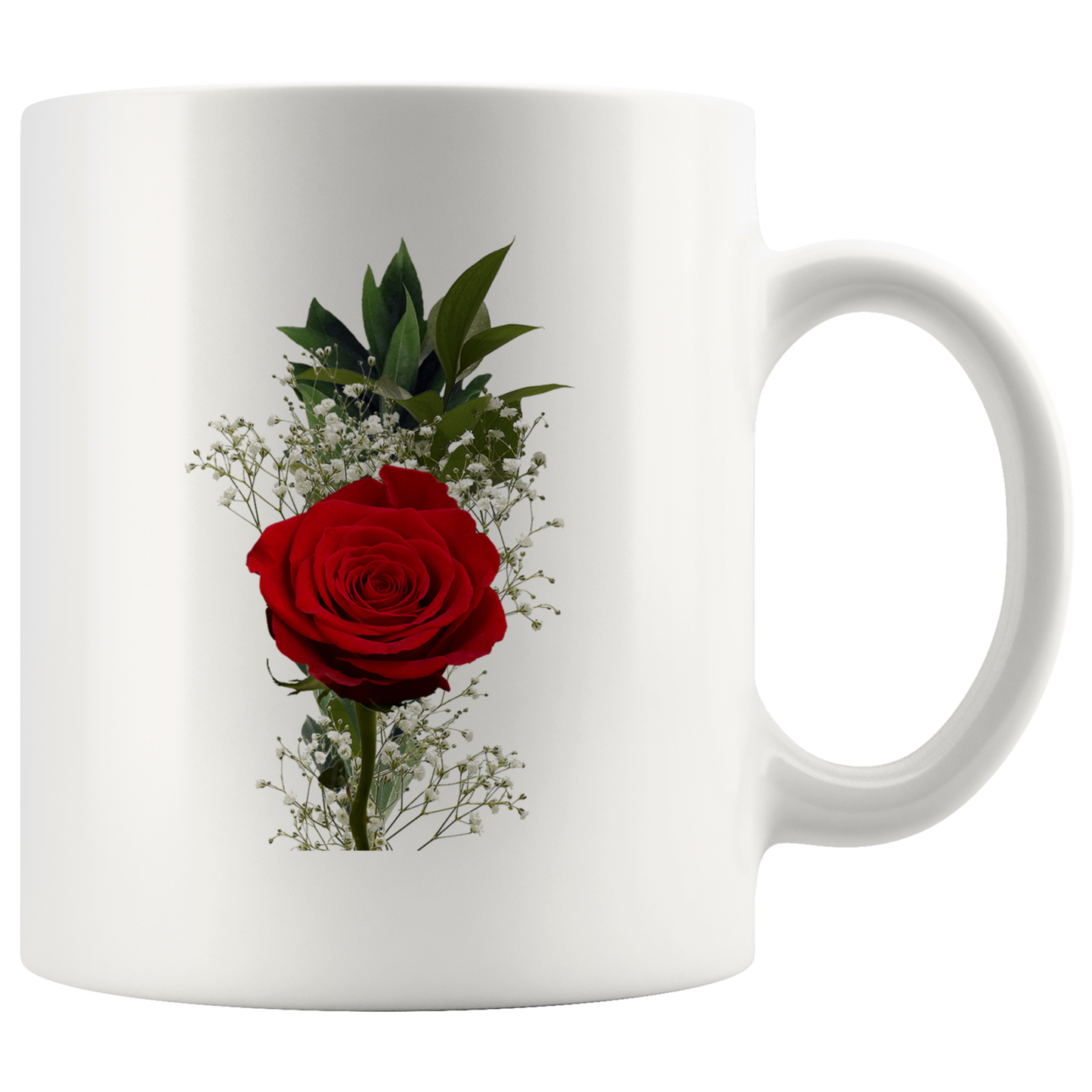 Rose mug white 11oz