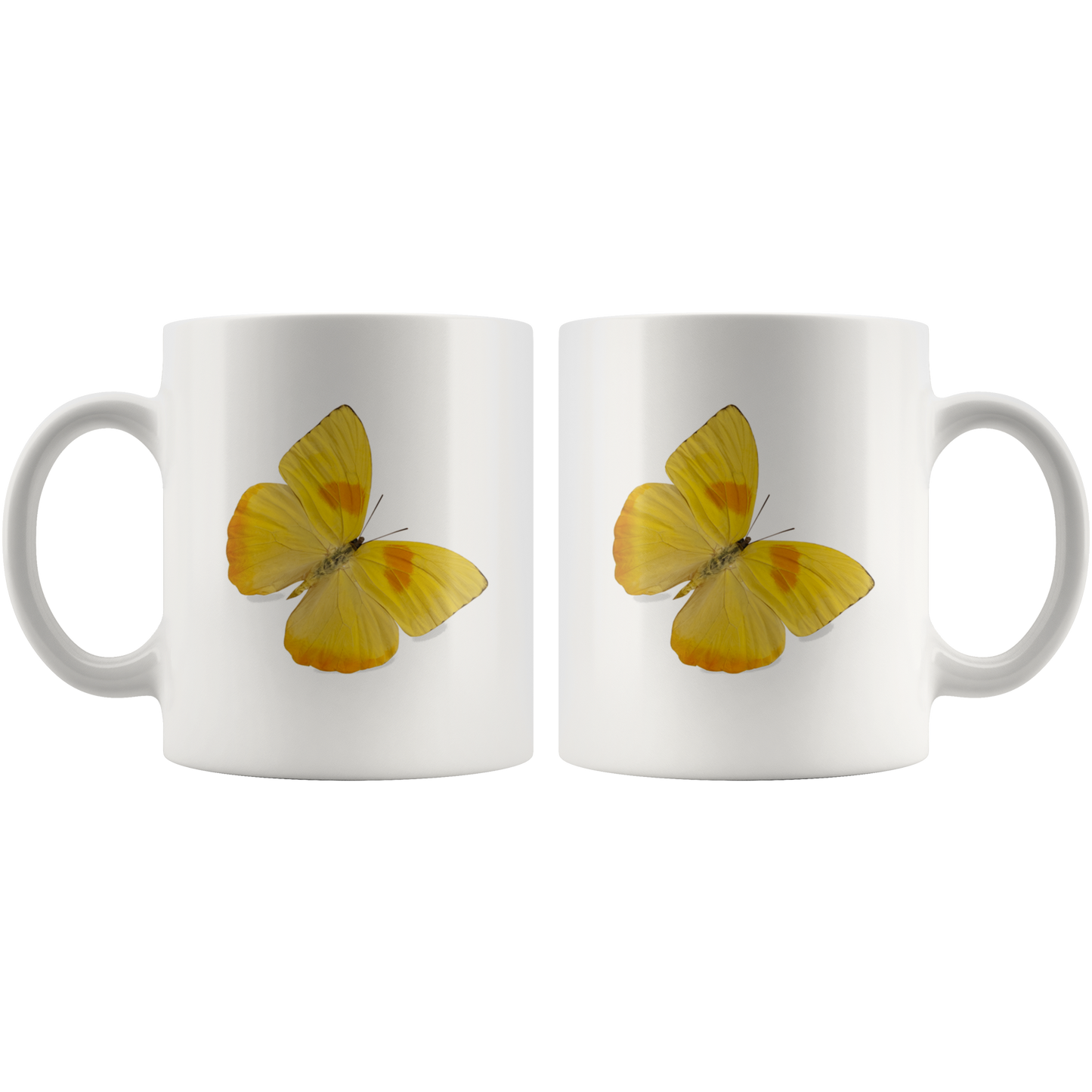 YELLOW BUTTERFLY - WHITE MUG