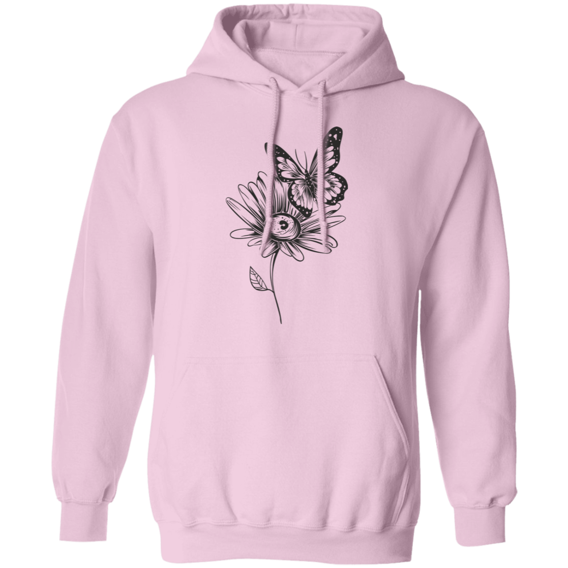 Wildflower and Butterfly Pullover Hoodie