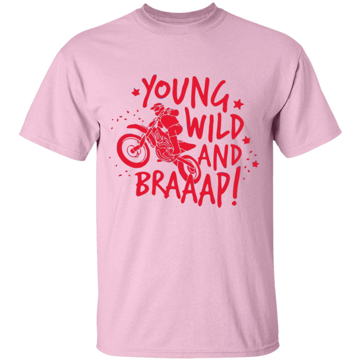 youth young and wild motorcycle short sleeve t'shirt