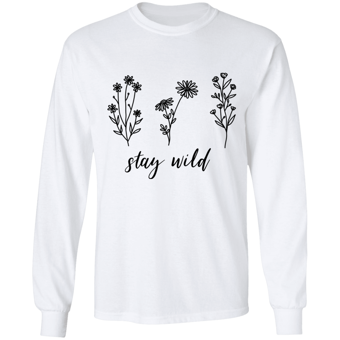 Stay Wild Cotton T-Shirt Long sleeve