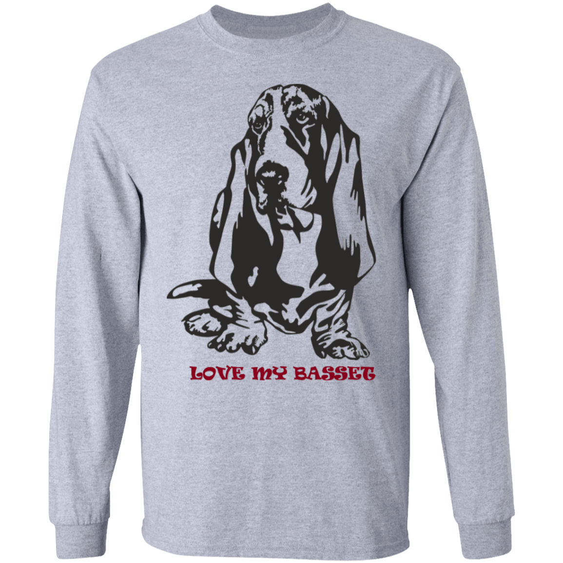 love my basset long sleeve Cotton T-Shirt