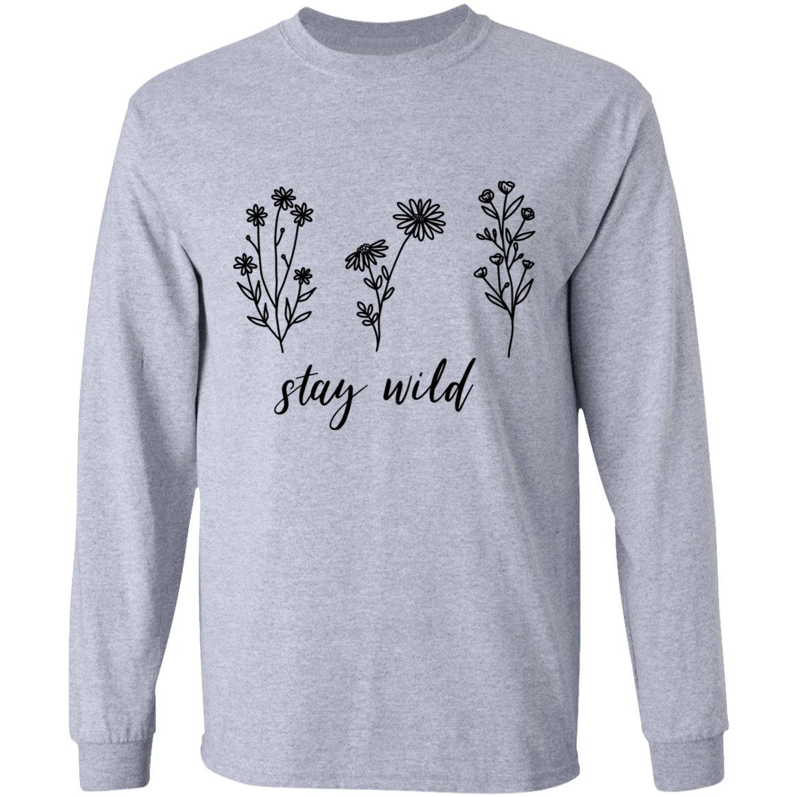 Stay Wild Cotton T-Shirt Long sleeve