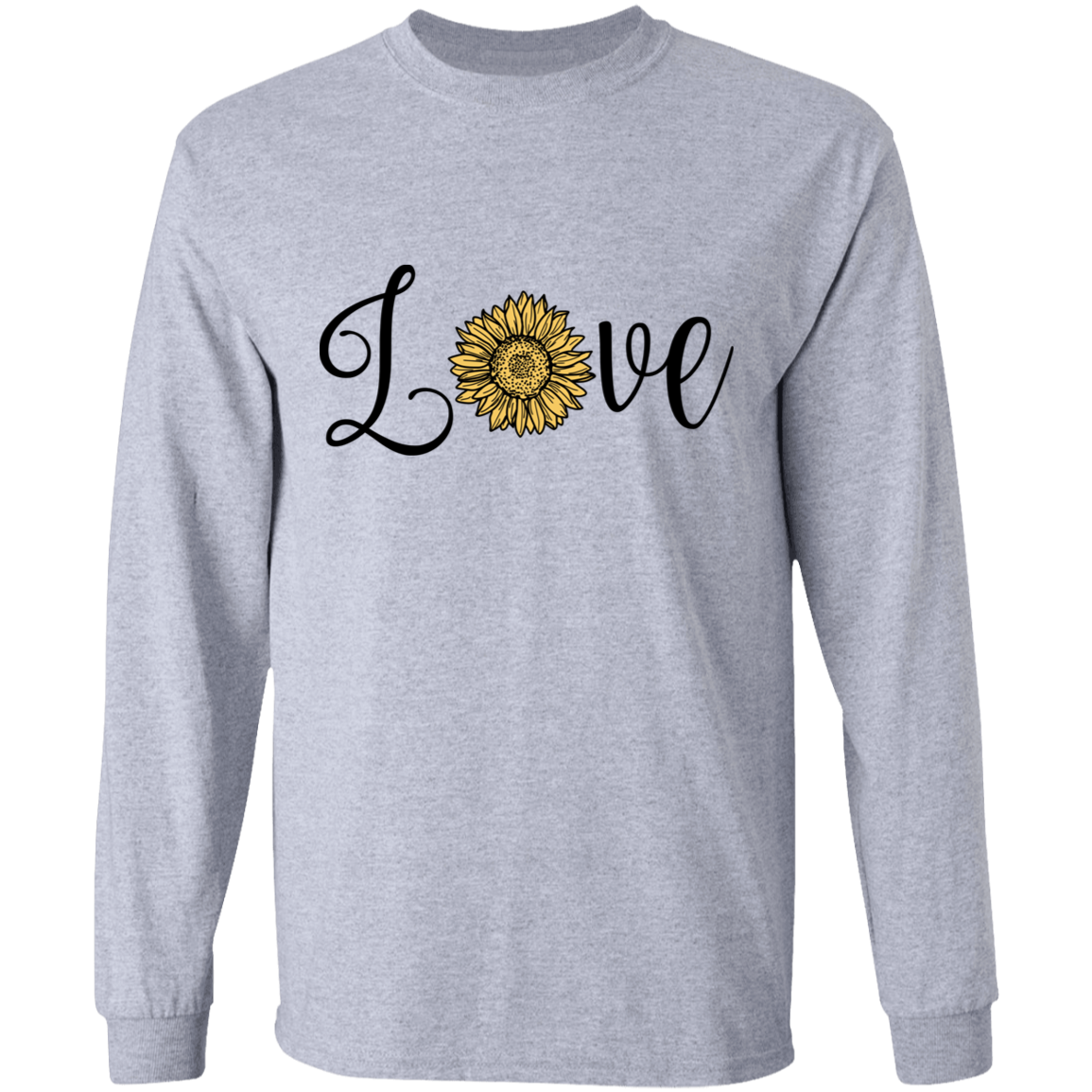 Sunflower/love long sleeve Cotton T-Shirt