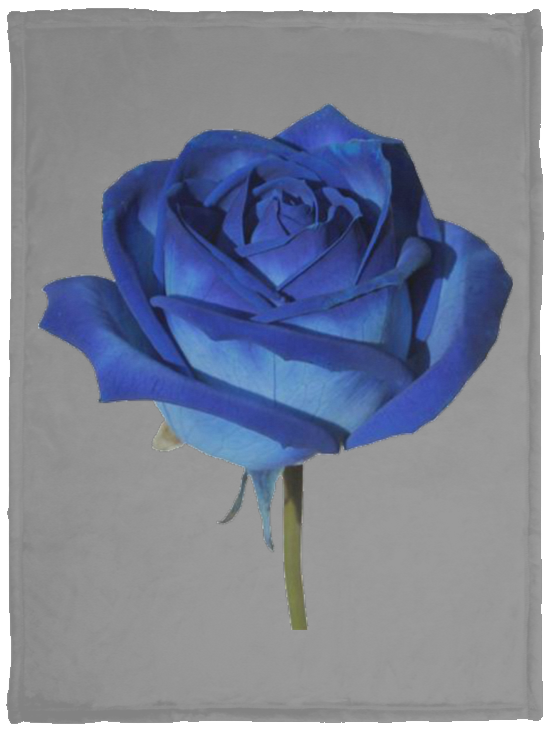 Blue Rose Fleece Blanket - 30x40