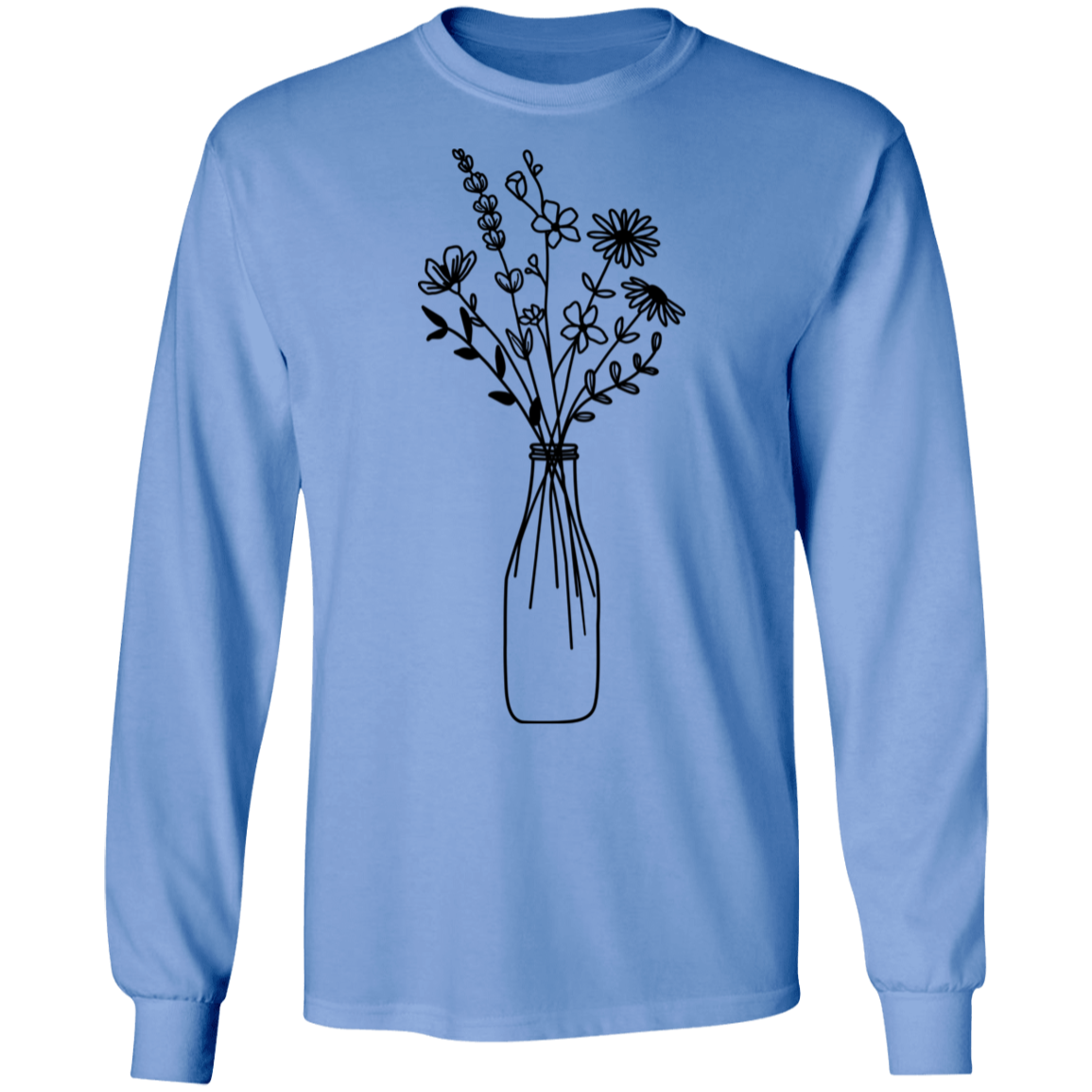 Wildflowers in milk jar Cotton T-Shirt Longsleeve