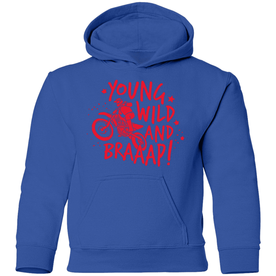 Youth young and wild motorcycle hoodie