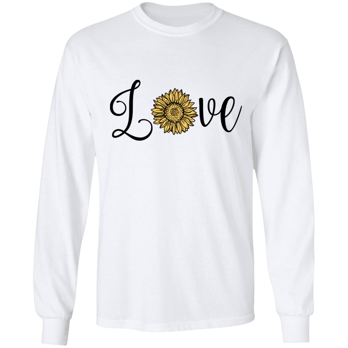 Sunflower/love long sleeve Cotton T-Shirt