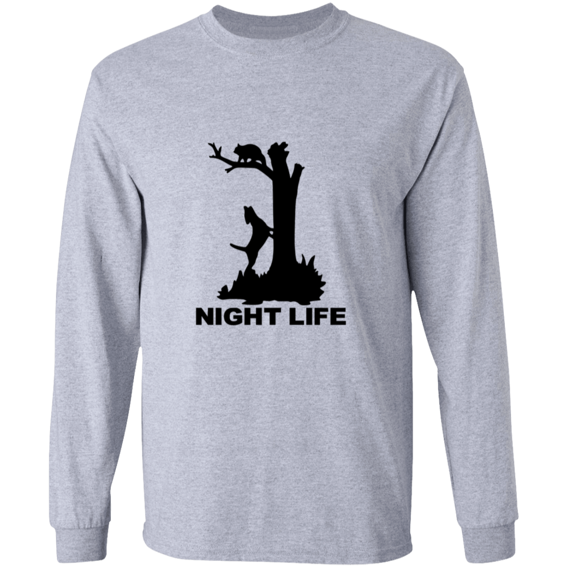 Night Life long sleeve Cotton T-Shirt