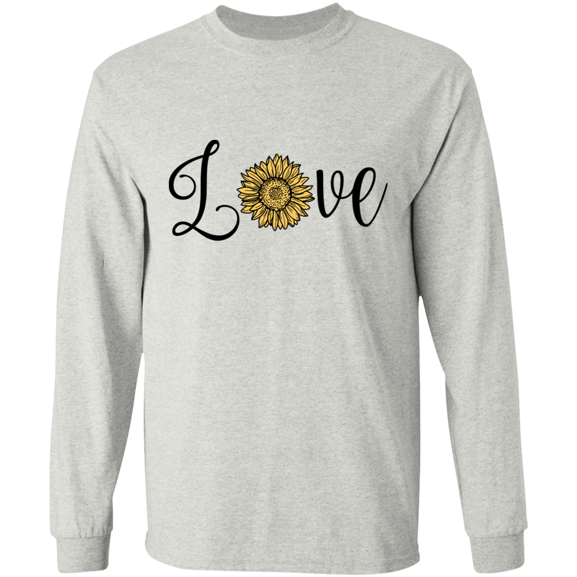 Sunflower/love long sleeve Cotton T-Shirt