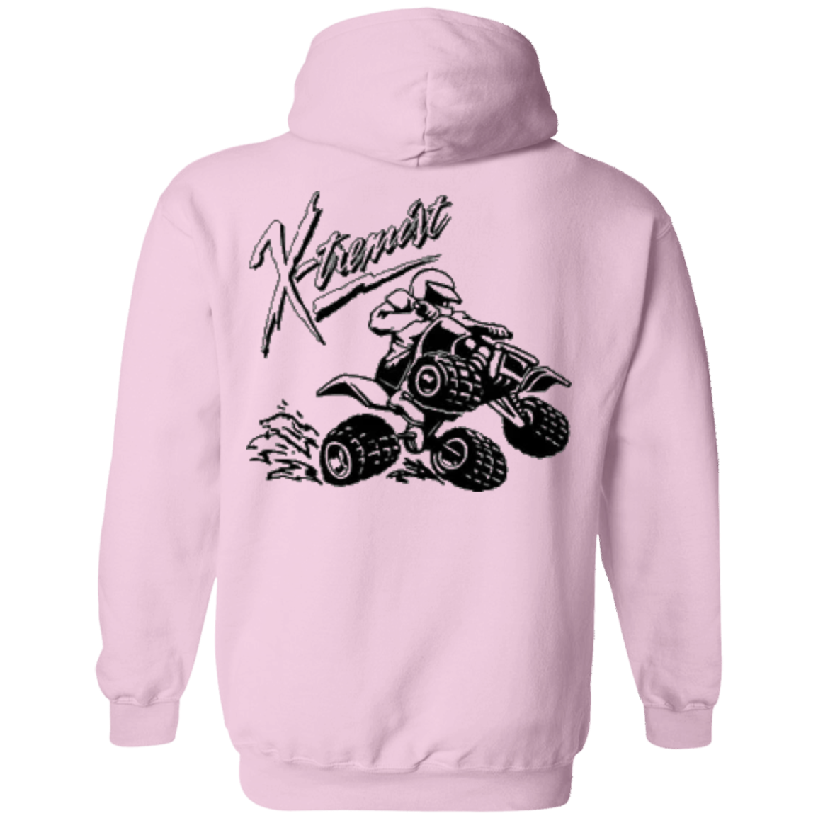 adult 4-wheeler extreme hoodie front and back print