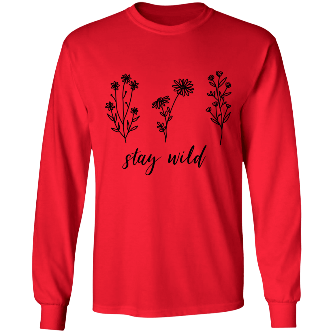Stay Wild Cotton T-Shirt Long sleeve