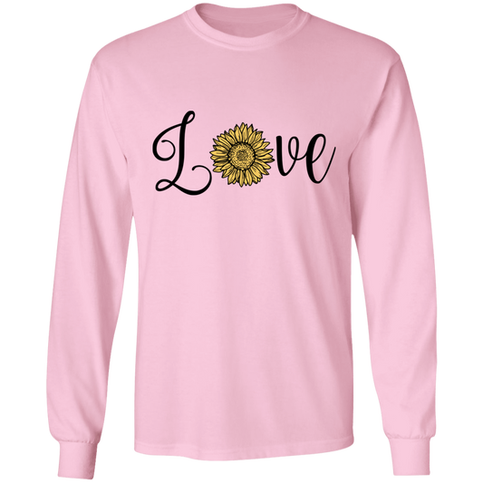 Sunflower/love long sleeve Cotton T-Shirt