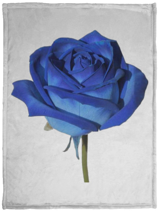 Blue Rose Fleece Blanket - 30x40