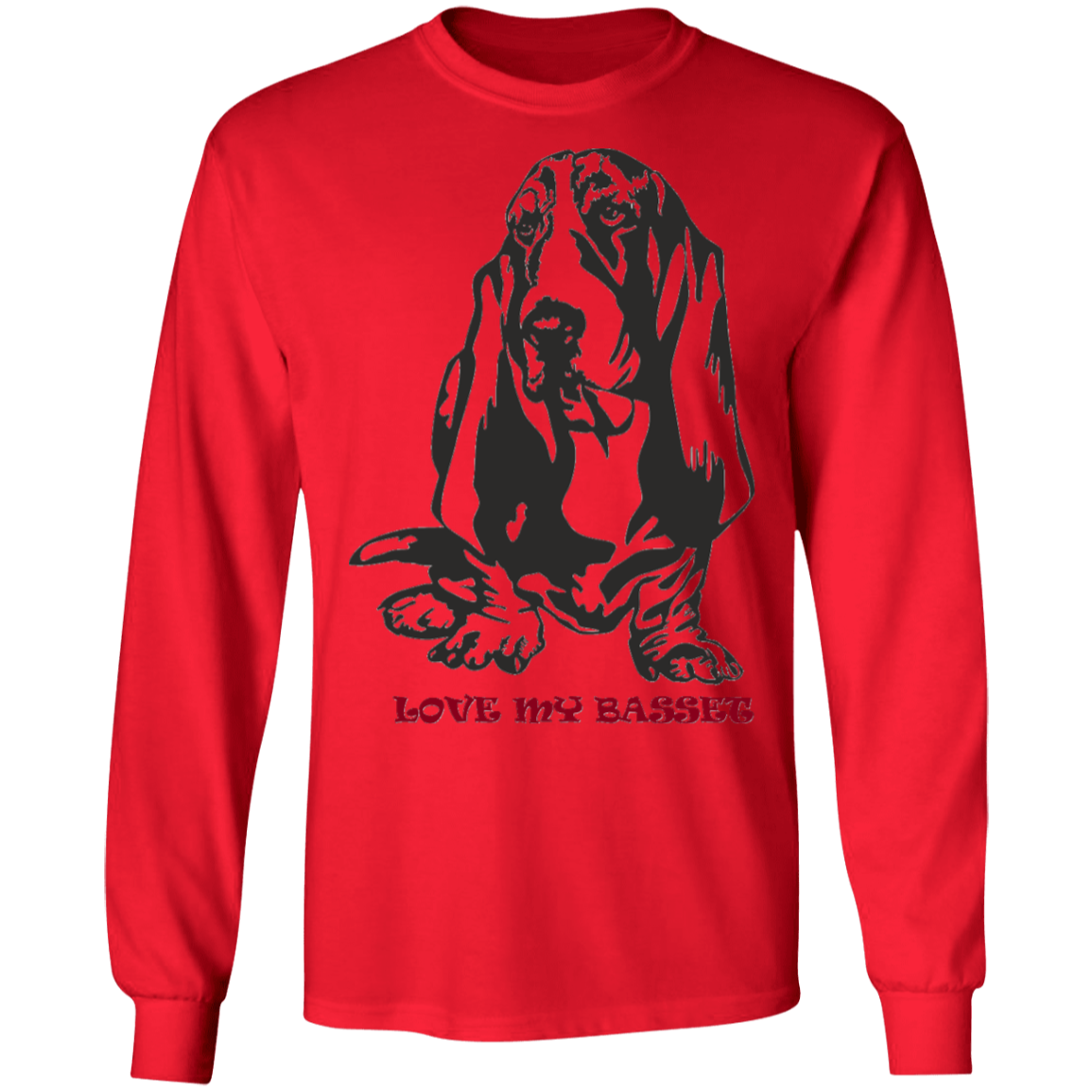 love my basset long sleeve Cotton T-Shirt
