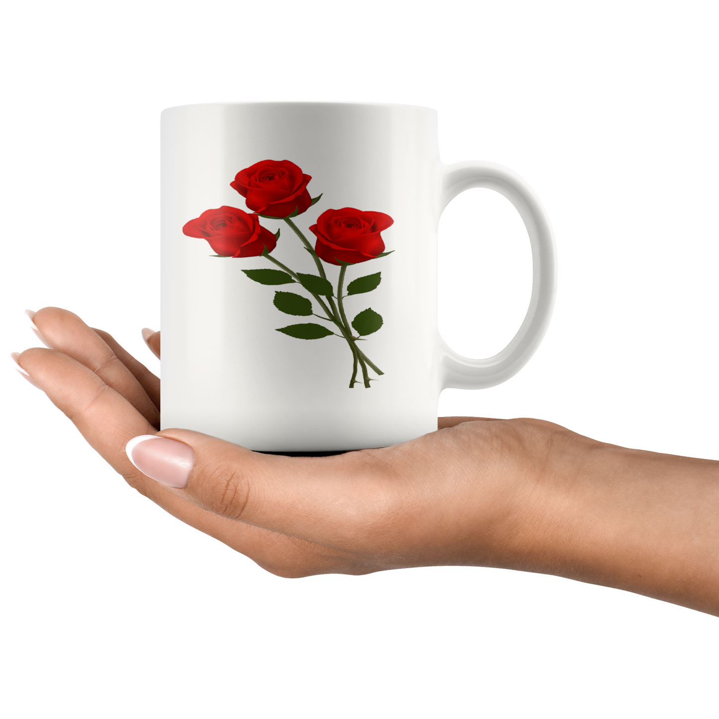 3 rose 11 oz mug (white)