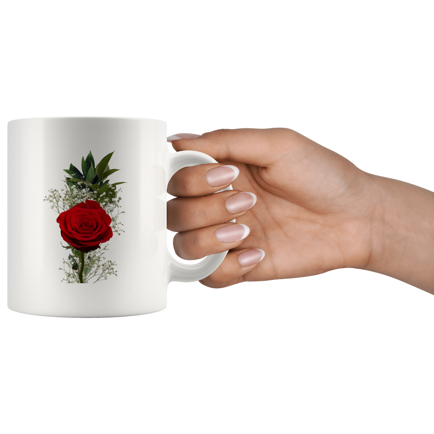 Rose mug white 11oz
