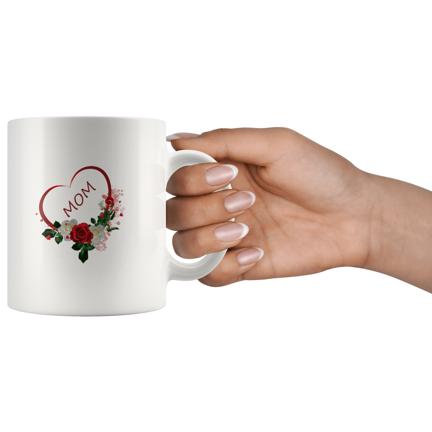 Mom Rose Heart Mug