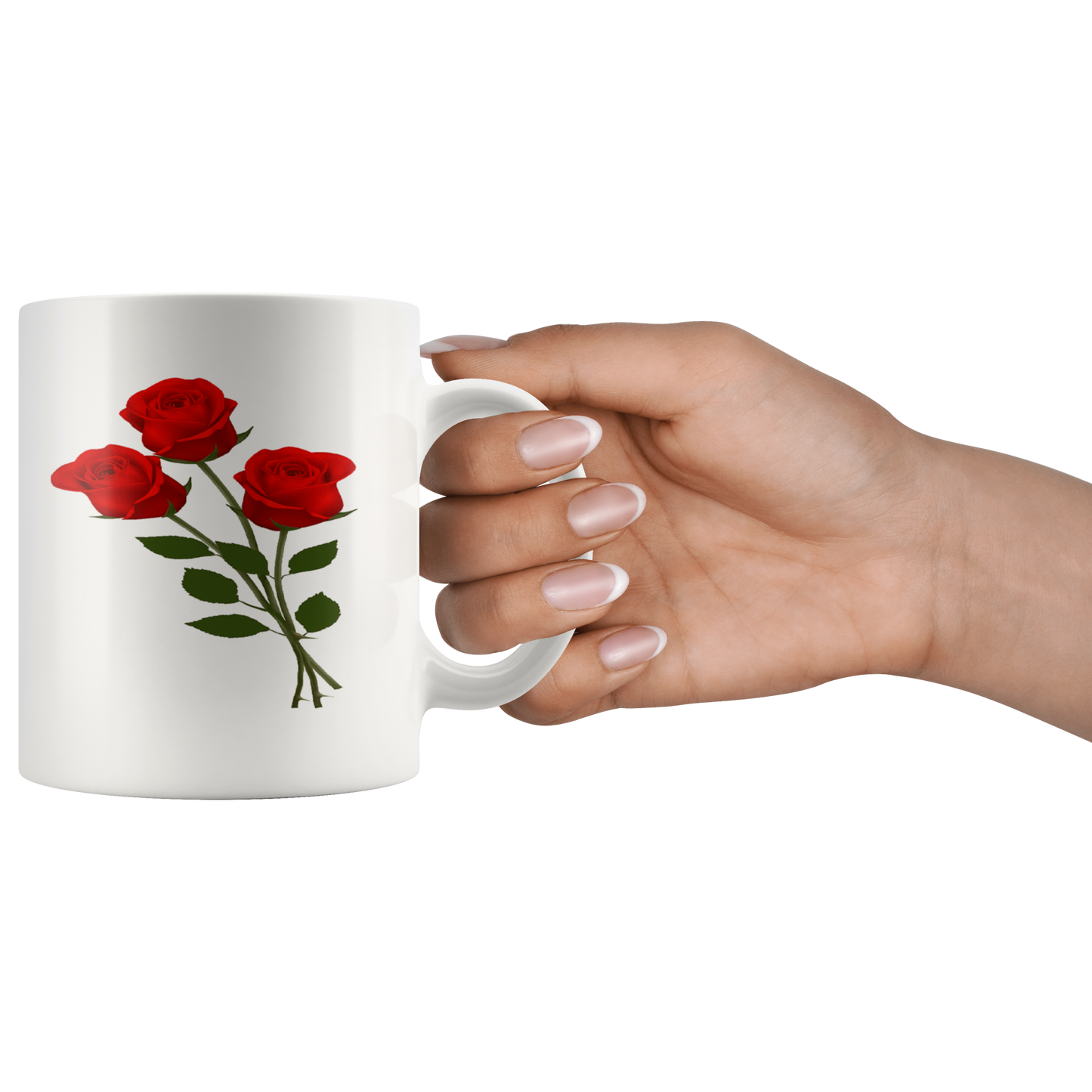 3 rose 11 oz mug (white)