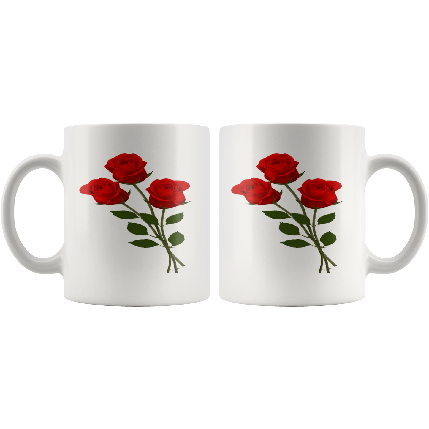 3 rose 11 oz mug (white)