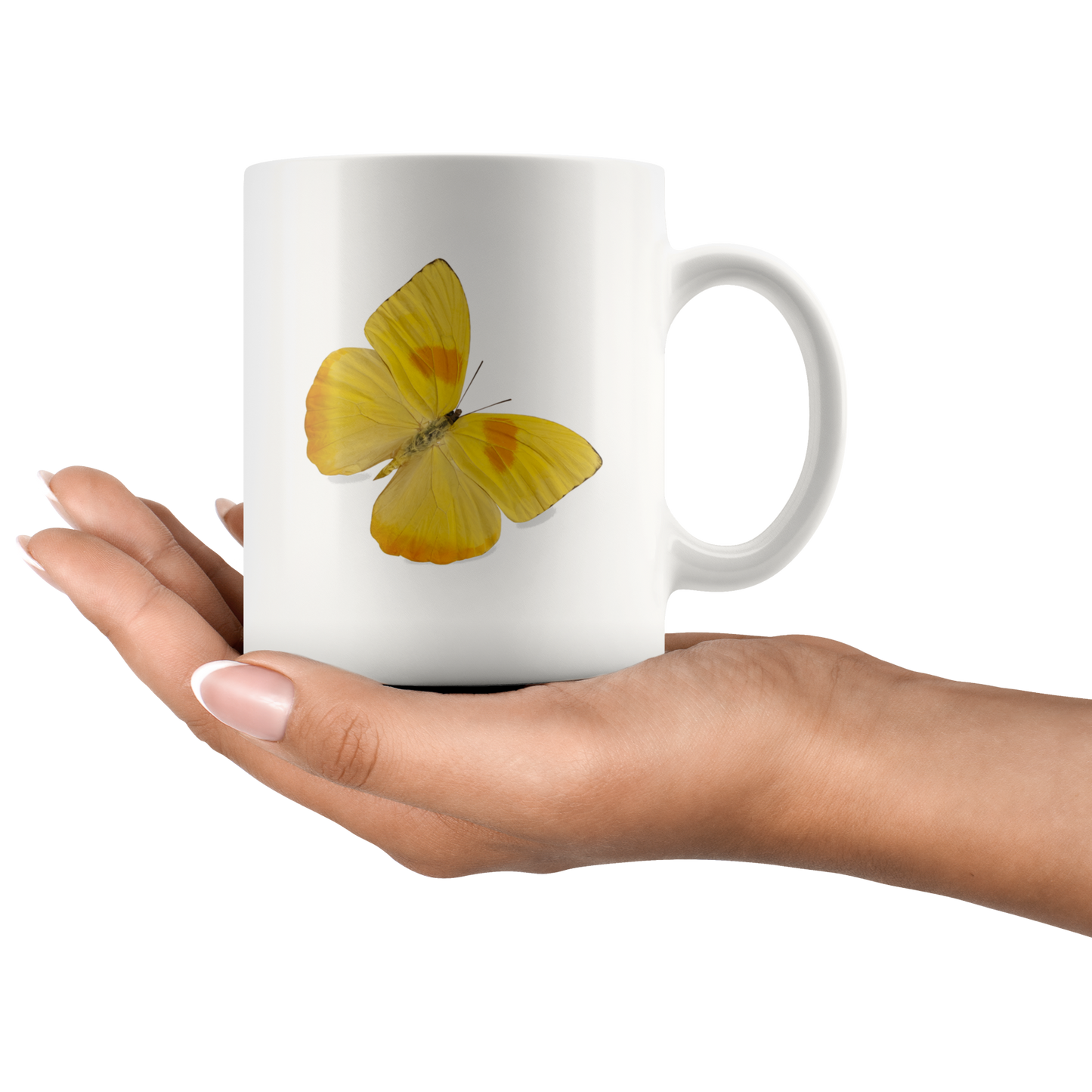YELLOW BUTTERFLY - WHITE MUG