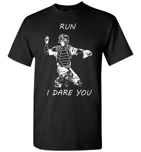 Baseball catcher - run - (w) T-shirt