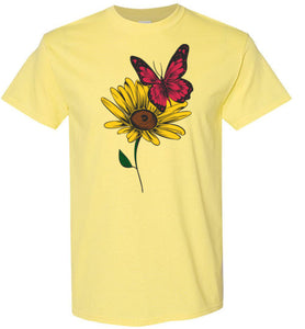 butterfly and wildflower t-shirt