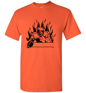 football - flames t-shirt