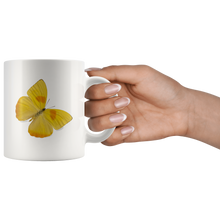 Load image into Gallery viewer, YELLOW  BUTTERFLY - WHITE MUG
