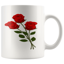 Load image into Gallery viewer, 3 rose 11 oz mug (white)
