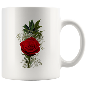Rose mug white 11oz