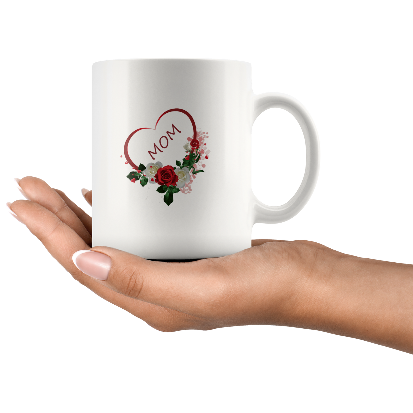 Mom Rose Heart Mug