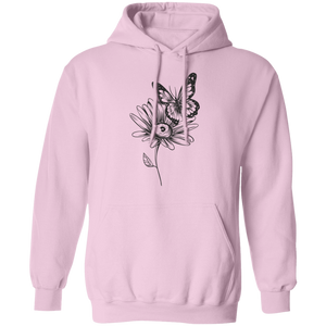 Wildflower and Butterfly Pullover Hoodie