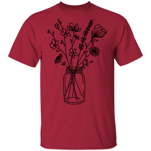 Wild flowers in mason jar T-Shirt