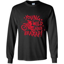 Load image into Gallery viewer, youth young and wild motorcycle long sleeve T&#39;shirt
