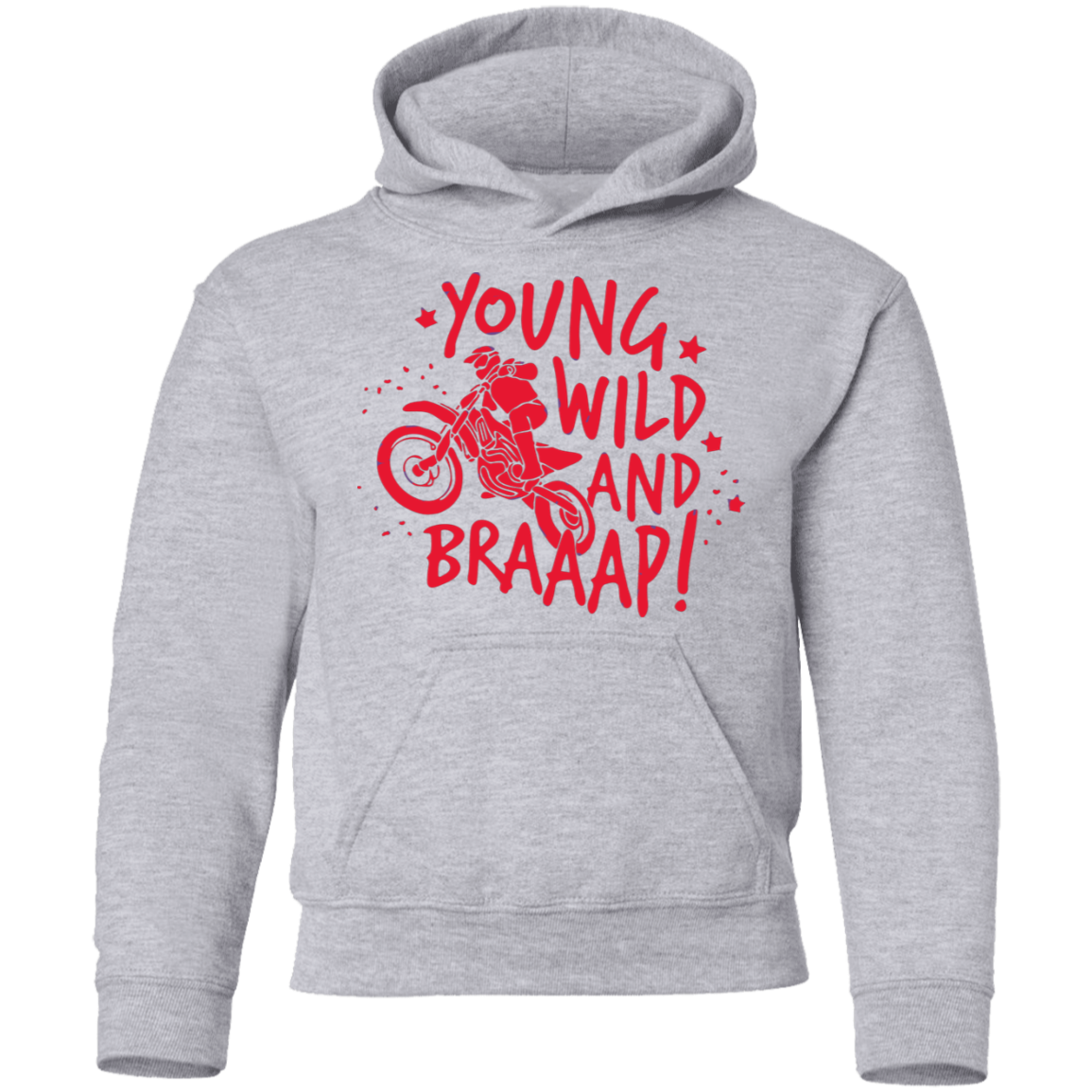 Youth young and wild motorcycle hoodie
