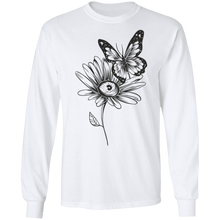 Load image into Gallery viewer, Wildflower and Butterfly long sleeve Cotton T-Shirt
