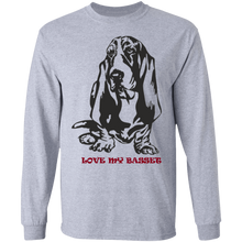 Load image into Gallery viewer, love my basset long sleeve Cotton T-Shirt
