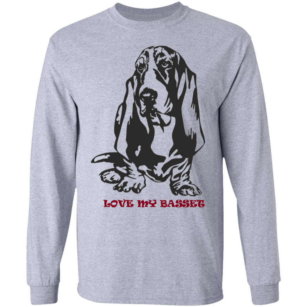 love my basset long sleeve Cotton T-Shirt