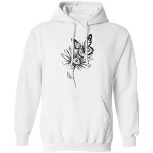 Wildflower and Butterfly Pullover Hoodie