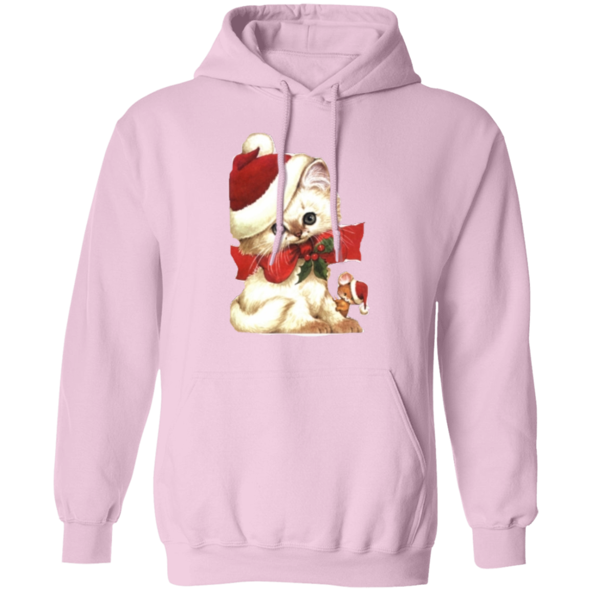 Kitten Santa Pullover Hoodie