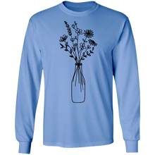 Load image into Gallery viewer, Wildflowers in milk jar Cotton T-Shirt Longsleeve
