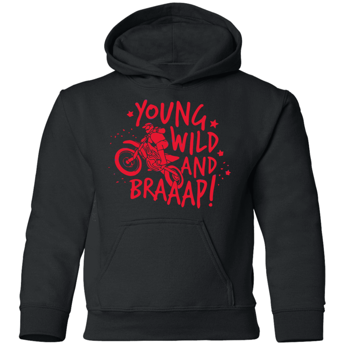 Youth young and wild motorcycle hoodie