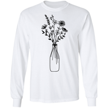 Load image into Gallery viewer, Wildflowers in milk jar Cotton T-Shirt Longsleeve
