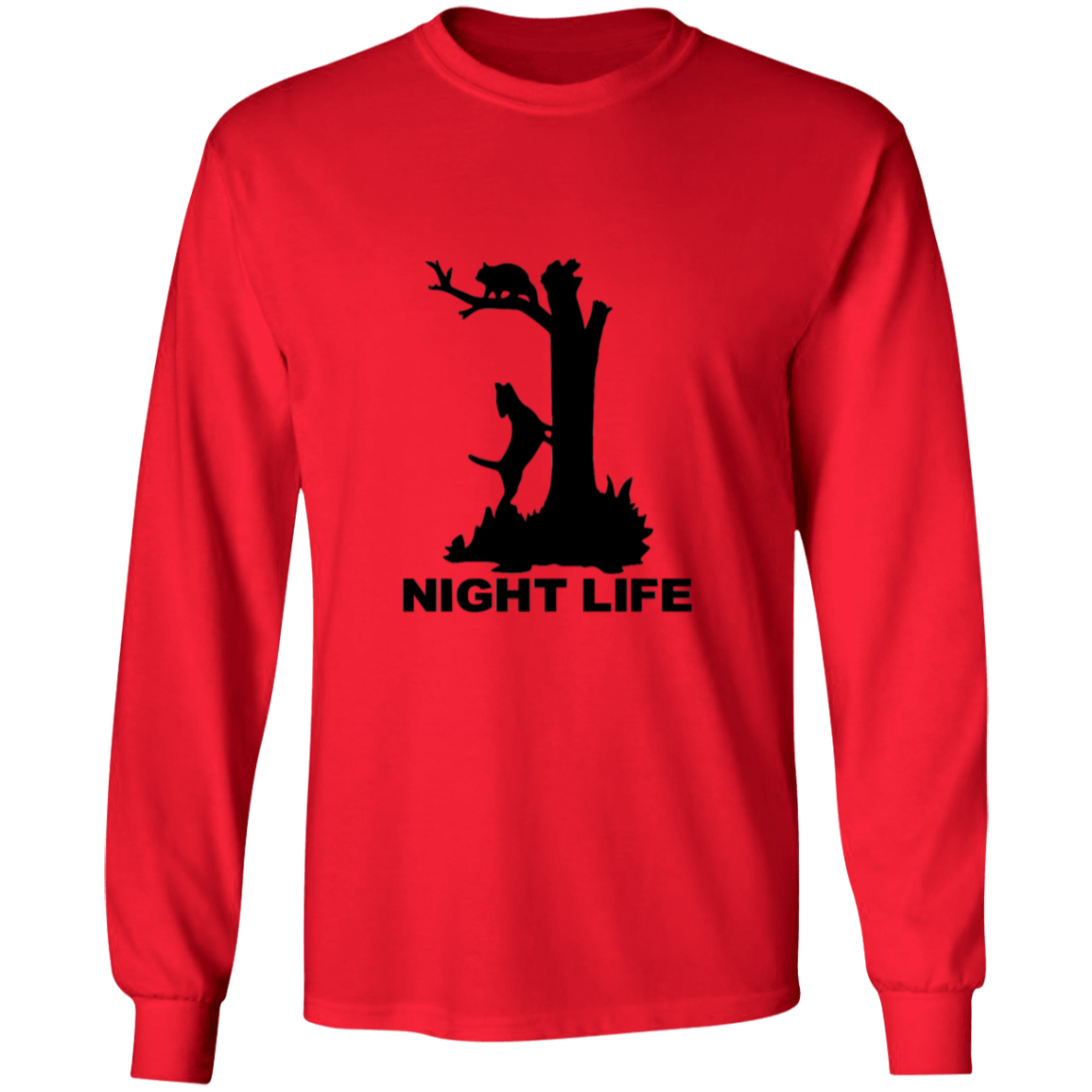 Night Life long sleeve Cotton T-Shirt