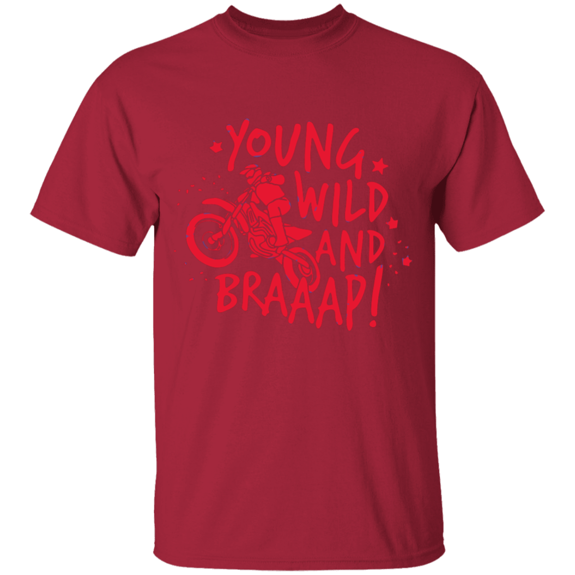 youth young and wild motorcycle short sleeve t'shirt
