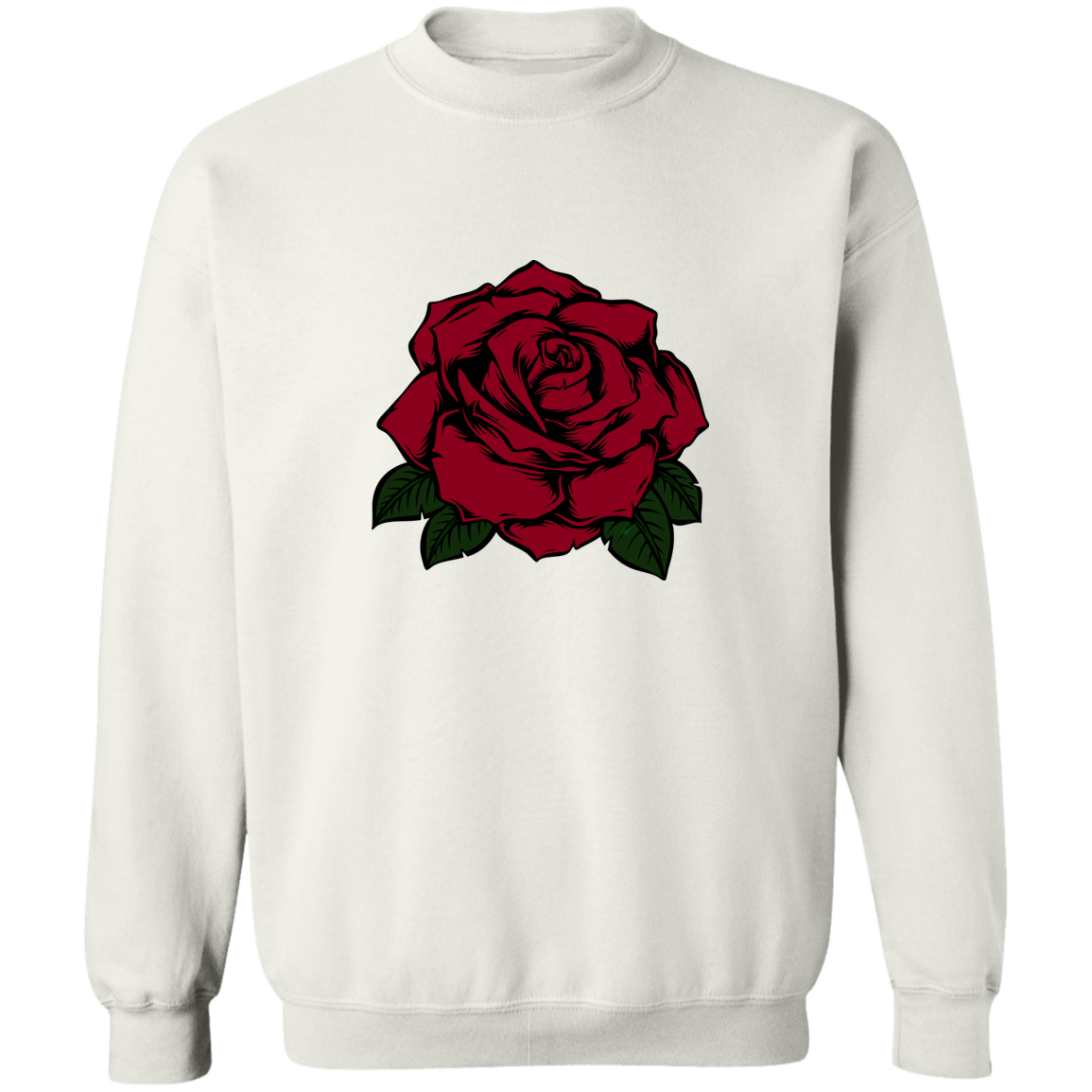 Rose Crewneck Pullover Sweatshirt