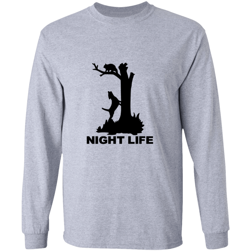 Night Life long sleeve Cotton T-Shirt